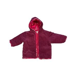 Baby Guess Jacket 24M Floral Velvet Coat Y2K 90s Hooded Cozy Fall Vintage
